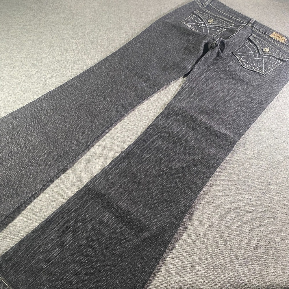 Y2K Seduction‎ Jeans Womens Size 9 Black Bootcut Wide-Leg Ramie Stretch